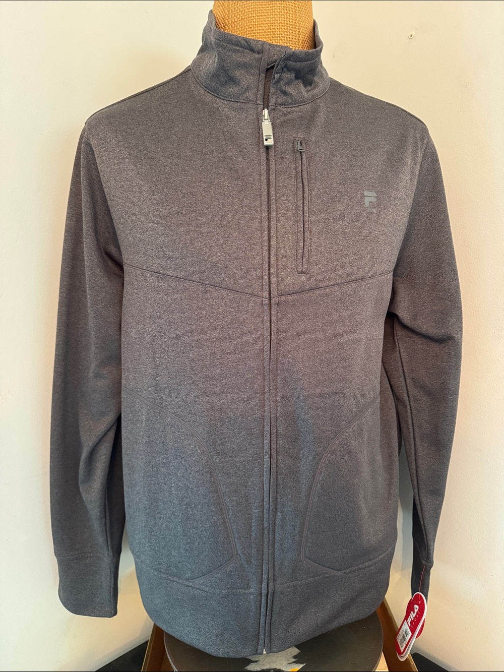 Fila Men's Dark Gray Full-Zip Sweater Jacket